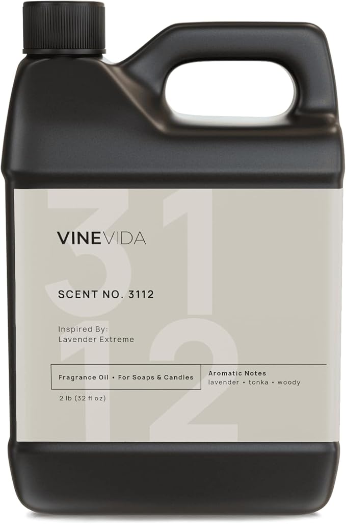 VINEVIDA Scent NO. 3112 Fragrance Oil - 32oz (2lbs) - Inspired by: Lavender Extreme Fragrance Oil for Candle Making - Made in USA Candle Scents Scents for Soap Making