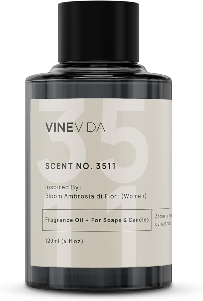 VINEVIDA Scent NO. 3511 Fragrance Oil - 120mL (4oz) - Inspired by: Bloom Ambrosia di Fiori (Women) Fragrance Oil for Candle Making - Made in USA Candle Scents Scents for Soap Making