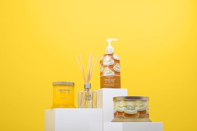 HomeWorx by SLATKIN + CO. Candle- Limoncello Cupcake, 18 oz. Premium Scented Candle - 30-55 Hours Burn Time