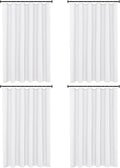 Biscaynebay Fabric Shower Curtain Liner 72x72 Inch-4 Packs White Water Resistant Bathroom Curtains-Hotel Soild Polyester Shower Liners Washable with Magnets