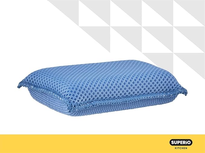 Microfiber Non-Scratch Dish & Kitchen Scrubber Heavy-Duty Household Cleaning Sponges, Multi-Purpose Cleaning Supplies for Dishes and Kitchens Pack of 12