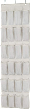 Amazon Basics Hanging Shoe Organizer Medium Pocket Light Grey | Over-the-Door, 24