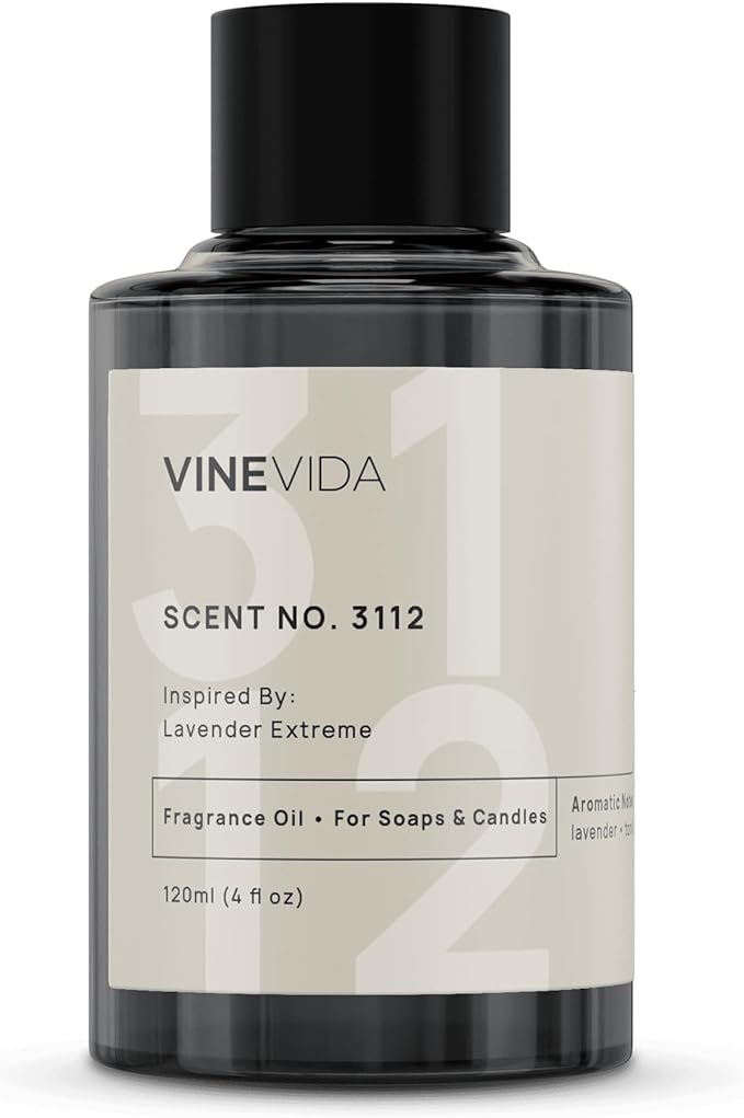 VINEVIDA Scent NO. 3112 Fragrance Oil - 120mL (4oz) - Inspired by: Lavender Extreme Fragrance Oil for Candle Making - Made in USA Candle Scents Scents for Soap Making