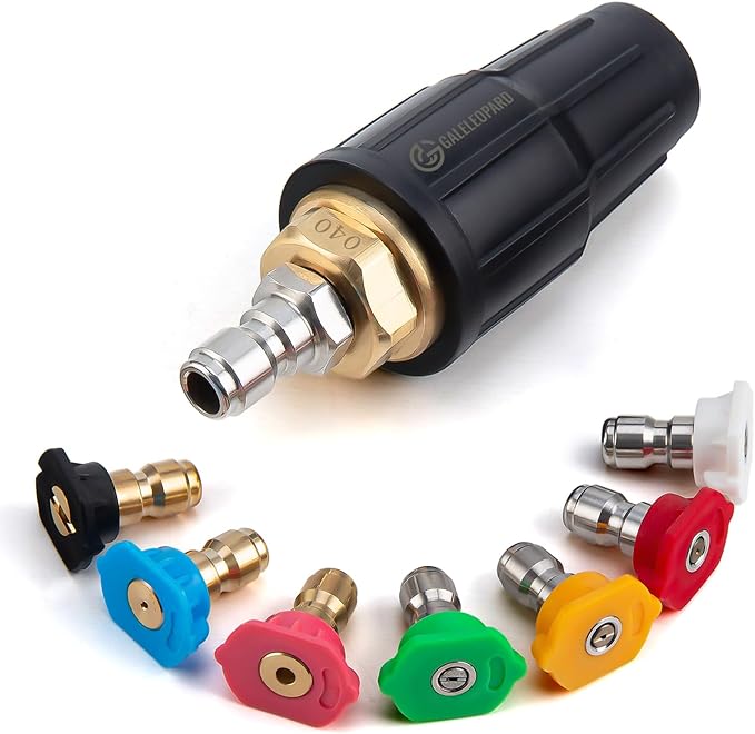 GALELEOPARD Turbo Nozzle Pressure Washer Tips, 4000 PSI Upgrade 360° Rotating Turbo Spray Tips with 1/4" Quick Connector, Pressure Washer Replacement for Cleaning Concrete, Brick Surface (4.0 GPM)