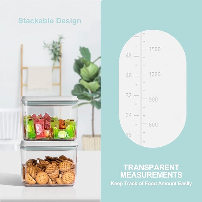 Cozey Daily Airtight Food Storage Container Pop Containers With Lids, Bpa Free for Spaghetti Cereal Flour Rice Kitchen Organizer (500ml / 0.5qt *4)