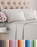 Cal King 6 Piece Sheet Set - Comfy Breathable & Cooling - Soft Hotel Luxury Bedding Set with 8-16 Inch Deep Pockets - 1 Flat & 1 Fitted Sheet & 4 Pillowcases - Wrinkle Free & Easy Care - French Grey