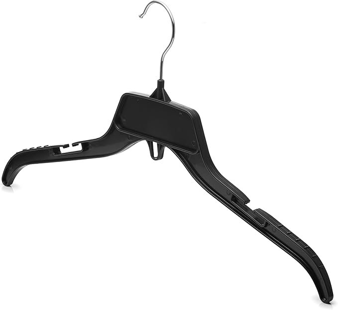 DEILSY™ Black Plastic Hangers – Durable Black Clothes Hangers, Slim Clothing Hangers for Organizing Shirts, Dresses, Jackets, and Coats in Your Closet - 50 Pack