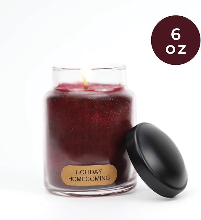 A Cheerful Giver - Holiday Homecoming Baby Scented Glass Jar Candle (6oz) with Lid & True to Life Fragrance Made in USA