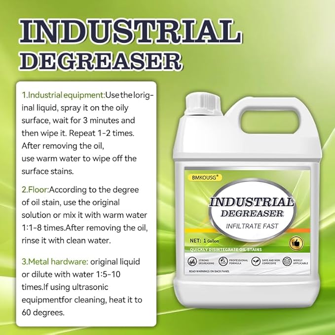 Carburetor Cleaner & Industrial Machine Degreaser - Heavy Duty Cleaner for Commercial Kitchen Hoods, Metal Parts, Engine Components, CNC Machines | Degreaser Concentrate, Safe & Strong (1 Gallon)