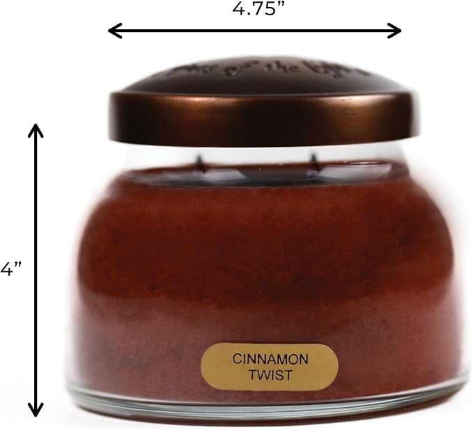 A Cheerful Giver - Cinnamon Twist Mama Scented Glass Jar Candle (22oz) with Lid & True to Life Fragrance Made in USA