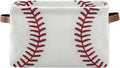 ALAZA Red Lace Baseball Foldable Storage Box Storage Basket Organizer Bins with Handles for Shelf Closet Living Room Bedroom Home Office 1 Pack
