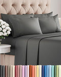 Queen 6 Piece Sheet Set - Comfy Breathable & Cooling - Ultra-Soft Hotel Luxury Bedding Set with 8-16 Inch Deep Pockets - 1 Flat & 1 Fitted Sheet & 4 Pillowcases - Wrinkle Free & Easy Care - Charcoal
