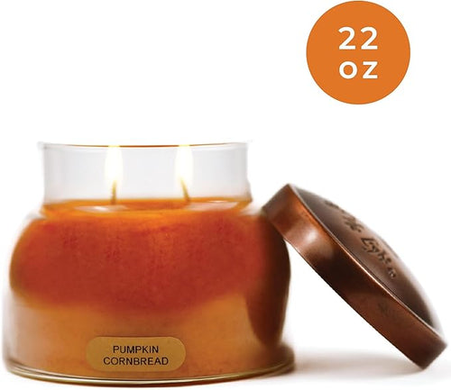 A Cheerful Giver - Pumpkin Cornbread - 22oz Mama Scented Candle Jar with Lid - Keepers of The Light - 125 Hours of Burn Time, Gift for Women, Orange