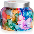 Capri Blue Volcano Candle - Rainbow Watercolor Jumbo Glass Jar Candle – Large Luxury Aromatherapy Candle - Tropical Fruits & Sugared Citrus Candle (48 Oz)