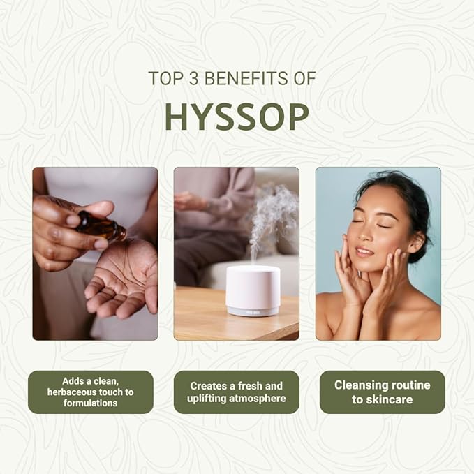 Hyssop Essential Oil - Direct from Aromáticas Zalabí Spain - Steam Distilled - Aceite de Hisopo for Aromatherapy, Massage, Diffuser, DIY Candle and Soap Making - 5ml