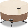 Round Patio Table Cover 36"DIA x 23"H, 100% Waterproof, Heavy Duty, Beige&Brown