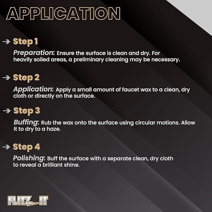 Flitz Faucet Wax Plus - 7.6oz Bottle of USA-Made, Water-Based Faucet Cleaner & Polisher for Water Stains, Fingerprints, & More - Metal Wax for Bronze, Nickel, Chrome, Brass - Granite Polish (24 Pack)