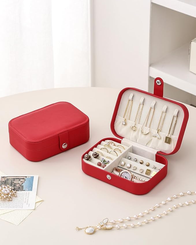 CASEGRACE Jewelry Box For Women Portable Travel Jewelry Case for Necklace Earring Rings Jewelry Holder Case Gift Box Girls