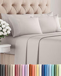Cal King 6 Piece Sheet Set - Comfy Breathable & Cooling - Soft Hotel Luxury Bedding Set with 8-16 Inch Deep Pockets - 1 Flat & 1 Fitted Sheet & 4 Pillowcases - Wrinkle Free & Easy Care - Light Grey