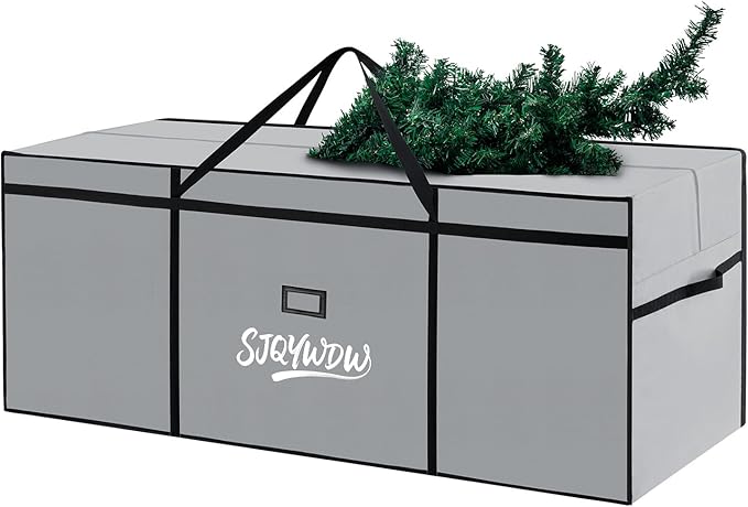 Small Christmas Tree Storage Bag 4Ft/5Ft Heavy Duty Reusable 600D Oxford Fabric Moistureproof Dustproof Christmas Tree Bag for Short Artificial Tree(39" X 12" X 24", Gray)