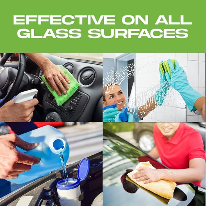 WASH&WHIPS Window/Glass Cleaner Refill Tablets - 5ct (Makes 5 Gal/20L) - Streak-Free, Cleans Glasses, Windows, Windshields - Car, Office, Home & Kitchen