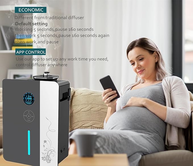USA Ship - HVAC Waterless Oil Diffuser for 7,500 Sq. Ft Spaces- Smart App Scent Air Machine - Whole House & Commercial Essential Oil Diffusers | Cold Air Aromatherapy Diffuser for Home,Office,Hotel
