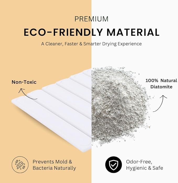 2-In-1 Stone Dish Drying Mat Set For Kitchen Counter.New Collapsiable Diatomaceous Earth Stone Drying Mat Set Includes 1-Stone Dish Drying Mat 23.6"(L)x15.3"(W)&1-Stone Faucet Mat 23.6"(L)x4(W)(WHITE)