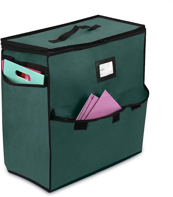 ProPik Unique Holiday Storage Organizer for Gift Bag and Wrapping Accessories (Green)