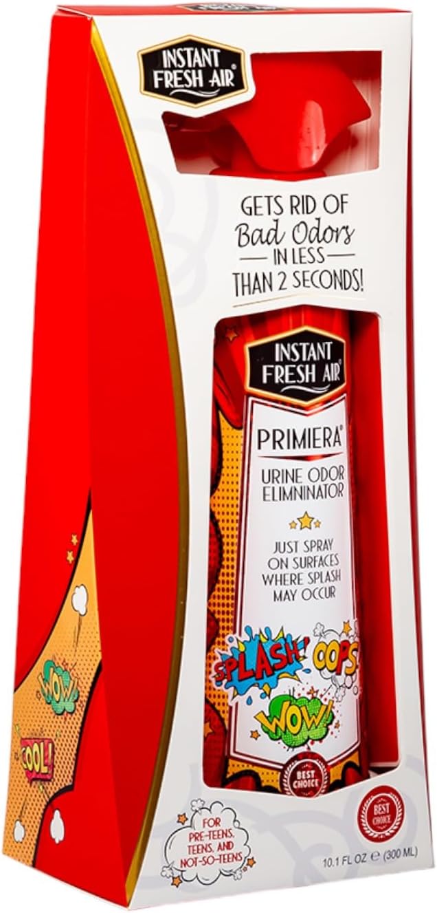 Instant Fresh Air Urine Odor Eliminator 'Primiera' - Urine Remover Spray for Bathrooms, Mattresses, Furniture, Carpets, & Hard Surfaces - For Home, Business, School - Vanilla Scent - 10.1 Oz.
