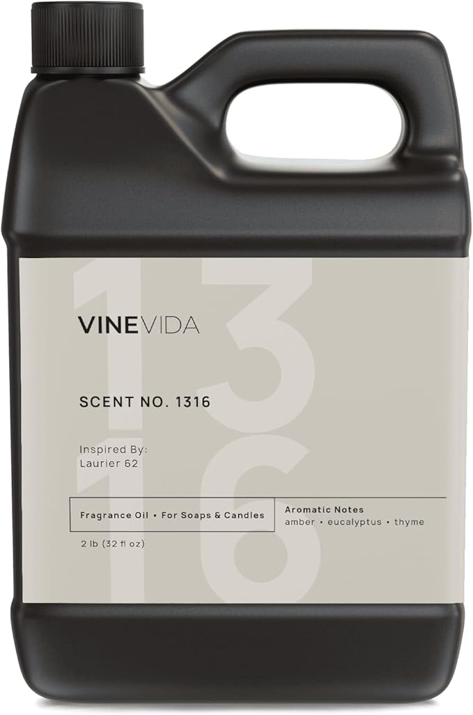 VINEVIDA Scent NO. 1316 Fragrance Oil - 32oz (2lbs) - Inspired by: Laurier 62 Fragrance Oil for Candle Making - Made in USA Candle Scents Scents for Soap Making