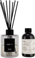 VINEVIDA Scent NO. 56 Reed Diffuser - 120mL (4oz) - Signature Scent: Ocean Rain, Reed Diffusers for Home, Office, Bathroom, Made in USA Scent Diffuser Sticks, Room Fragrance Diffuser