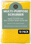 Unha’s Heavy Duty Dish Scrubbers Mesh Cloth, 10-Pack – Non-Abrasive, Quick-Dry Polyester Dishes Scouring Pads, Odorless, Non-Absorbent Kitchen Net Cloths