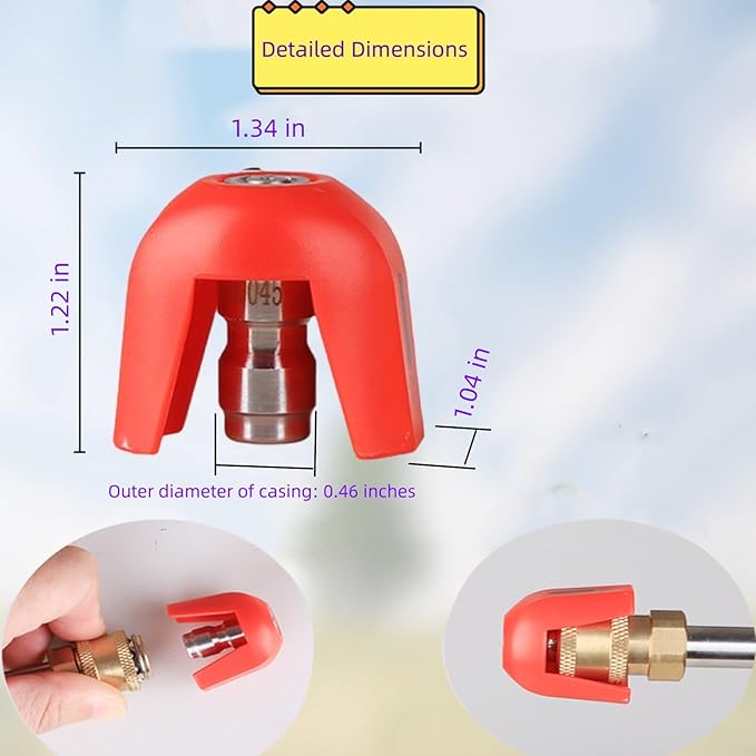 Fesasn Quick Connect Pressure Washer Spray Tips, Replacement SPX 3000 series Quick Connect Nozzle Head Kit, Tip for Sun Joe SPX 3000 Series and Universal Pressure Washers (0°, 15°, 25°, 40°, Soap)