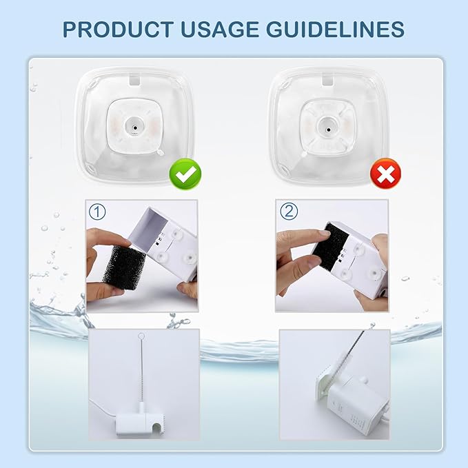 42 Pack(20 Replacement Filters+20 Pre-Filter Sponges+2 Brushes) Cat Water Fountain Filters Replacement,Compatible with VEKEN 67oz/2L,95oz/2.5L,135oz/4L Automatic Pet Fountain Cat Water Dispenser