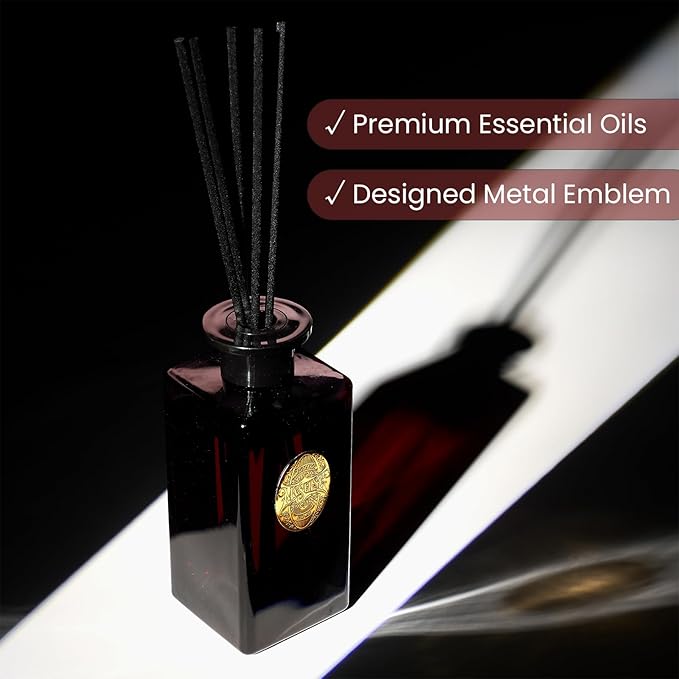 M&SENSE 10.14 oz Large Reed Diffuser Set | Red Camelia Scent Home Oil Diffuser with Sticks |Hotel Collection Non-Toxic Essential Oil |for Bedroom Bathroom Living Room