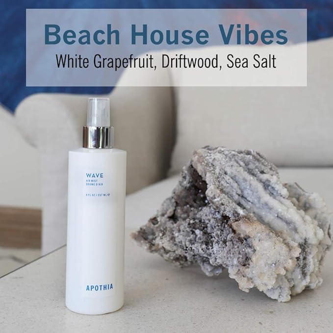 APOTHIA - Wave Air Mist | White Grapefruit & Sea Salt | Indoor Room Spray | Premium Essential Oils | 8 oz | 236 ml | Small Batches for Luxury Quality