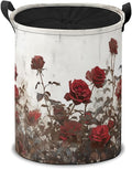 Storage Baskets- Vintage Rose Pattern Foldable Laundry Hamper Fabric Organizer Storage Bins with Handles for Shelves, Closet, Nursery, Laundry, Toys