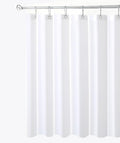 Biscaynebay Fabric Extra Long Shower Curtain Liners 72" Width by 96" Length, White Water Resistant Bathroom Curtains Rust Resistant Grommets Top Weighted Bottom Machine Washable