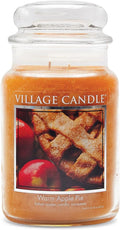 Village Candle Warm Apple Pie Large Glass Apothecary Jar Scented Candle, 21.25 oz, Brown (Pack of 6)