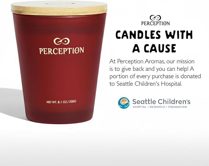 PERCEPTION AROMAS Luxury Scented Candle | Amber Grapefruit | Hand Poured Soy Wax Candle with Gift Box | Elegant Fragrances | 50 Hour Burn Time (8.1 oz)
