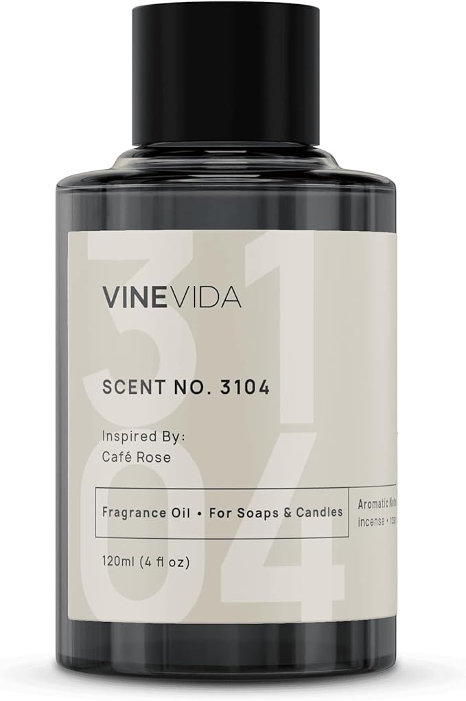 VINEVIDA Scent NO. 3104 Fragrance Oil - 120mL (4oz) - Inspired by: Café Rose Fragrance Oil for Candle Making - Made in USA Candle Scents Scents for Soap Making