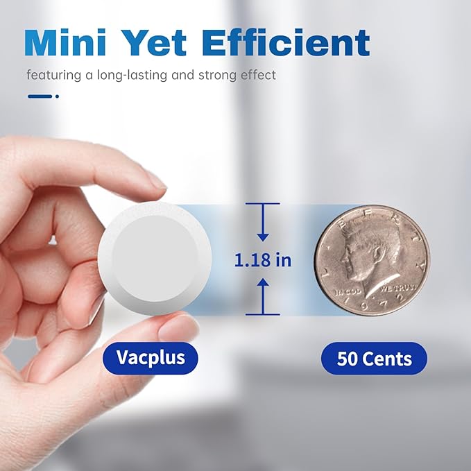 Vacplus Toilet Bowl Cleaner Tablets 12 PACK, Automatic Toilet Bowl Cleaners with Bleach for Deodorizing and Descaling, Bathroom Cleaner Against Tough Stains