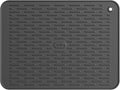 ME.FAN Silicone Dish Drying Mat for Kitchen Counter, Dish Drying Pad for Sink, Refrigerator or Drawer, Countertop Protection Pad M - 16''×12'' - Black