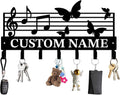 Personalized Custom Music Wall Hooks,Metal Music Room Art Clothes Hooks,Metal Music Wall Home Storage Decorative,For Front Door, Hallway, Kitchen, Bedroom,Keys,Hats (Style E)