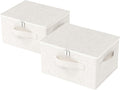 ENUMAIL Underbed Storage Box with Lid, Foldable Clothes Organizers, Fabric Bins for Organizing Clothes, Shoes, Blankets, Pillows, 17.7x13.7x9.8Inches, Beige, 2 Pack
