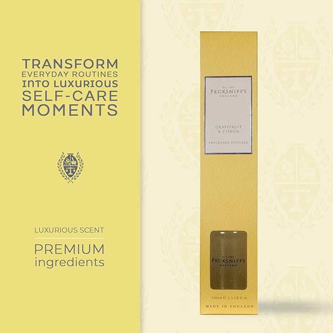 Pecksniff's England Grapefruit & Citron Fragrant Room Diffuser, 100 ml/3.38 Fl Oz