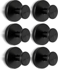 2026 Heavy Duty Black Suction Cup Hooks for Shower - 6 Pack, No Drill & No Damage Waterproof Hooks for Glass Door/Tile, Strong Hold for Towels, Robes