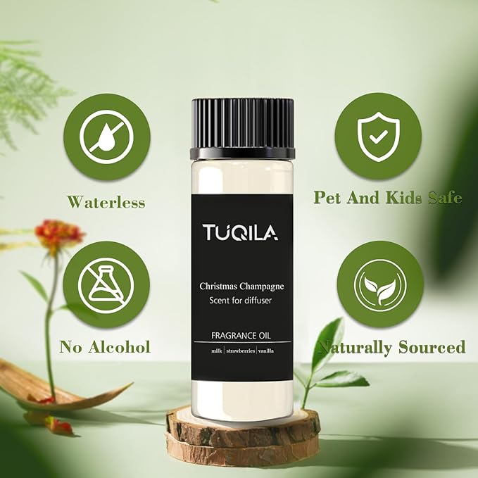 Christmas Champagne Essential Oil - 20ML Sampler Scented Oils for Waterless Diffuser, Aromatherapy Diffuser Oil with Festive Notes of Pear, Berry, Vanilla & Amber for Home