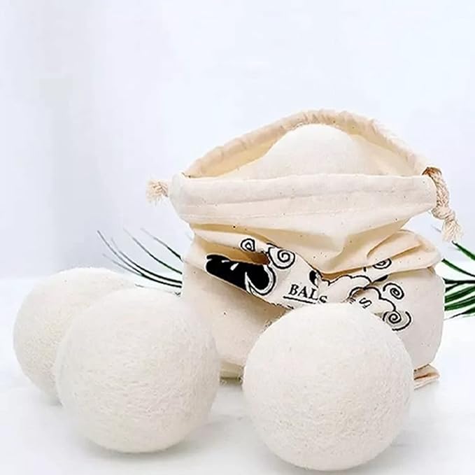 Wool Laundry Balls, 6PCS Hand Laundry Dryer Balls 6cm/2.4in Reusable Fabric Softener Wool Dryer Clothes Washing Auxiliary Parts for Speeding Up Dry Time