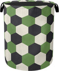 Soccer Large Clothes Hamper Bag - Laundry Basket with Handles, Space Saving Foldable Design for Nursery